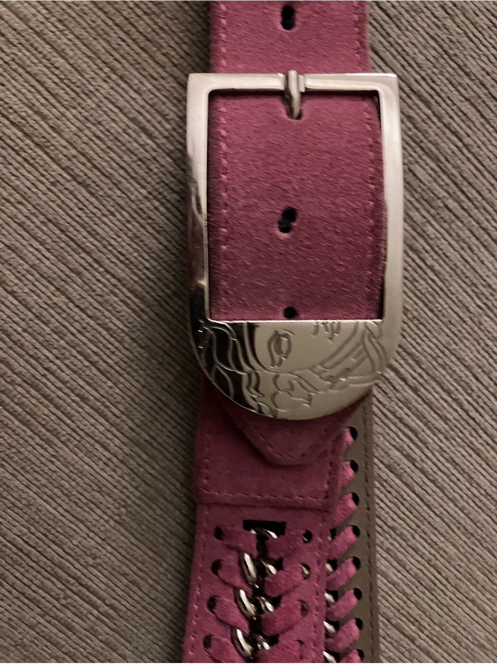 Pink suede genuine Versace belt gorgeous!